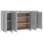 vidaXL Aparador de madera contrachapada gris hormigón 135x41x75 cm vidaXL Aparador de madera contrachapada gris hormigón 135x41x75 cm