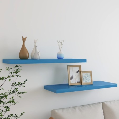 vidaXL Estantes flotantes de paazulred 2 uds MDF azul 80x23,5x3,8 cm