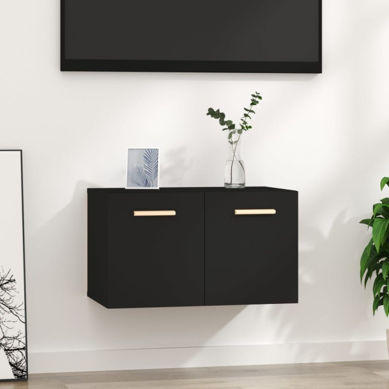 vidaXL Armario de pared madera contrachapada negro 60x36,5x35 cm vidaXL Armario de pared madera contrachapada negro 60x36,5x35 cm