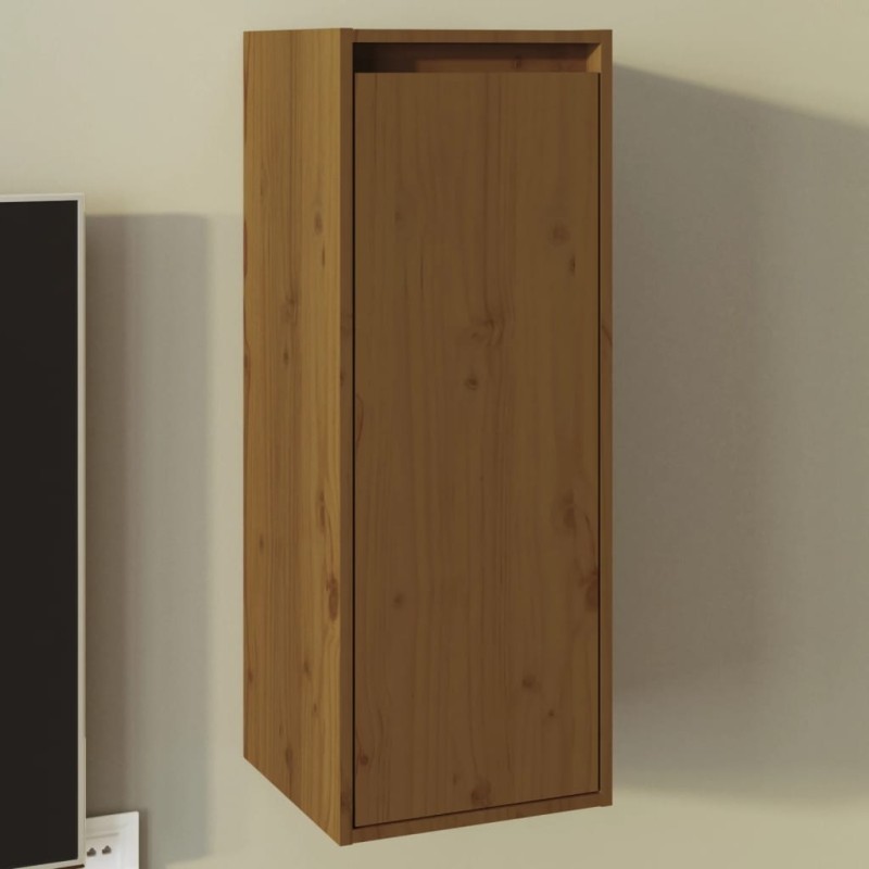 vidaXL Armario de pared madera maciza de pino marrón miel 30x30x80 cm vidaXL Armario de pared madera maciza de pino marrón miel 30x30x80 cm