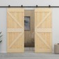 vidaXL Puerta corredera con herrajes madera maciza de pino 90x210 cm