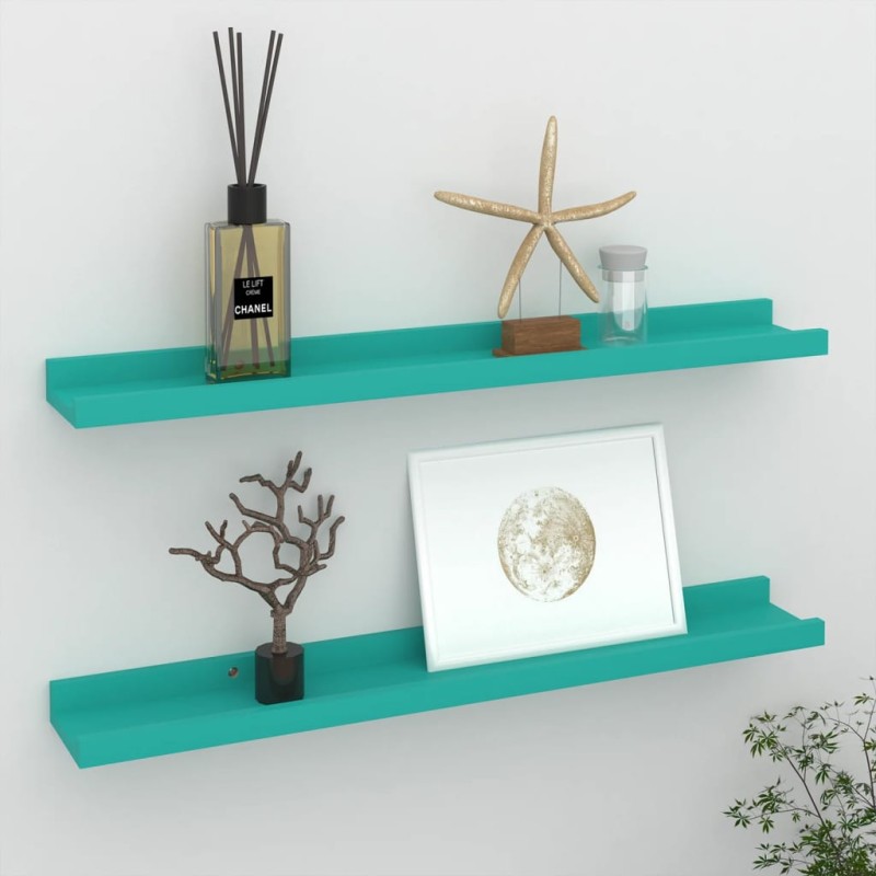 vidaXL Estantes de pared 2 unidades azul 60x9x3 cm vidaXL Estantes de pared 2 unidades azul 60x9x3 cm