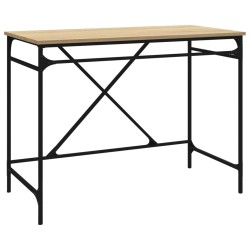 vidaXL Escritorio hierro madera contrachapada roble Sonoma 100x50x75cm