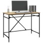 vidaXL Escritorio hierro madera contrachapada roble Sonoma 100x50x75cm vidaXL Escritorio hierro madera contrachapada roble Sonoma 100x50x75cm