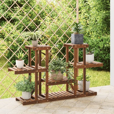 vidaXL Soporte para flores madera maciza de abeto 110x25x73 cm