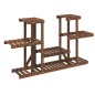 vidaXL Soporte para flores madera maciza de abeto 110x25x73 cm