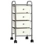 vidaXL Carrito de almacenaje portátil 4 cajones plástico blanco