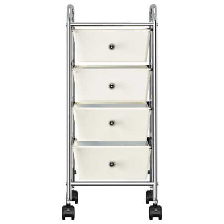vidaXL Carrito de almacenaje portátil 4 cajones plástico blanco