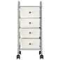 vidaXL Carrito de almacenaje portátil 4 cajones plástico blanco