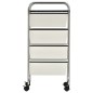 vidaXL Carrito de almacenaje portátil 4 cajones plástico blanco