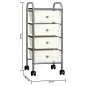 vidaXL Carrito de almacenaje portátil 4 cajones plástico blanco