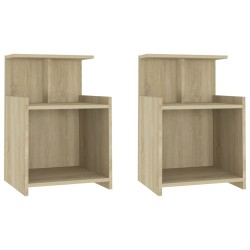 vidaXL Mesitas de noche 2 uds contrachapada roble Sonoma 40x35x60 cm