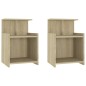vidaXL Mesitas de noche 2 uds contrachapada roble Sonoma 40x35x60 cm