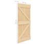 vidaXL Puerta corredera con herrajes madera maciza de pino 90x210 cm