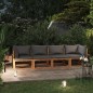 vidaXL Sofá de jardín de 3 plazas con cojín madera maciza de acacia vidaXL Sofá de jardín de 3 plazas con cojín madera maciza de acacia
