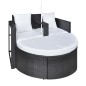 vidaXL Cama de jardín con sombrilla ratán sintético negro vidaXL Cama de jardín con sombrilla ratán sintético negro