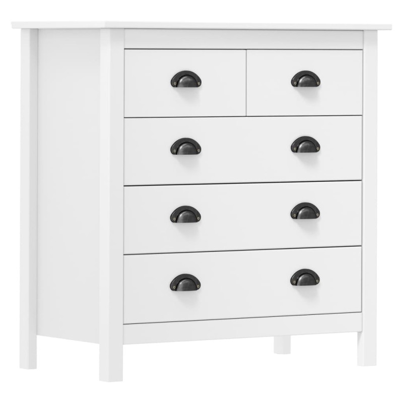 vidaXL Mesita de noche Hill madera maciza de pino blanco 79x40x80 cm vidaXL Mesita de noche Hill madera maciza de pino blanco 79x40x80 cm