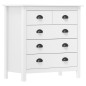 vidaXL Mesita de noche Hill madera maciza de pino blanco 79x40x80 cm vidaXL Mesita de noche Hill madera maciza de pino blanco 79x40x80 cm