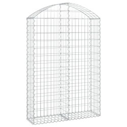 vidaXL Cesta gaviones forma arco hierro galvanizado 100x30x140/160 cm
