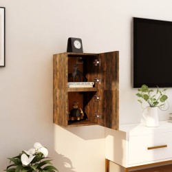 vidaXL Muebles para TV de pared 2 uds roble ahumado 30,5x30x30 cm	