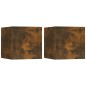 vidaXL Muebles para TV de pared 2 uds roble ahumado 30,5x30x30 cm vidaXL Muebles para TV de pared 2 uds roble ahumado 30,5x30x30 cm
