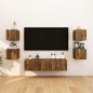 vidaXL Muebles para TV de pared 2 uds roble ahumado 30,5x30x30 cm vidaXL Muebles para TV de pared 2 uds roble ahumado 30,5x30x30 cm
