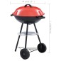 vidaXL Barbacoa portátil de carbón con ruedas XXL 44 cm vidaXL Barbacoa portátil de carbón con ruedas XXL 44 cm