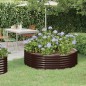vidaXL Jardinera arriate acero recubrimiento polvo marrón 140x140x36cm vidaXL Jardinera arriate acero recubrimiento polvo marrón 140x140x36cm