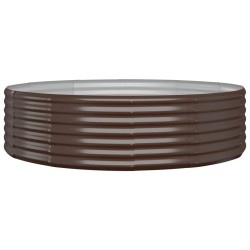 vidaXL Jardinera arriate acero recubrimiento polvo marrón 140x140x36cm