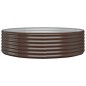 vidaXL Jardinera arriate acero recubrimiento polvo marrón 140x140x36cm vidaXL Jardinera arriate acero recubrimiento polvo marrón 140x140x36cm