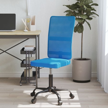 vidaXL Silla de oficina regulable en altura tela de malla azul