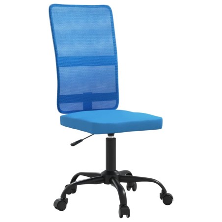 vidaXL Silla de oficina regulable en altura tela de malla azul