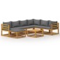 vidaXL Muebles de jardín 8 pzas cojines madera maciza de acacia vidaXL Muebles de jardín 8 pzas cojines madera maciza de acacia