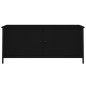 vidaXL Mueble TV con puertas madera contrachapada negro 102x35x45 cm