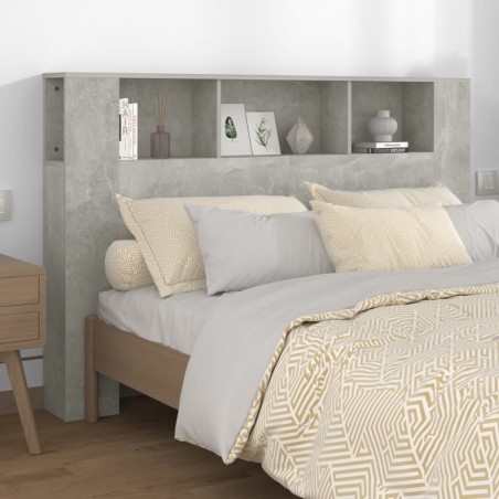 vidaXL Mueble cabecero gris hormigón 160x18,5x104,5 cm