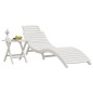 vidaXL Tumbona con mesa madera maciza de acacia blanca vidaXL Tumbona con mesa madera maciza de acacia blanca