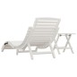 vidaXL Tumbona con mesa madera maciza de acacia blanca vidaXL Tumbona con mesa madera maciza de acacia blanca