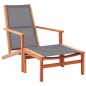 vidaXL Silla de jardín con reposapiés madera eucalipto textilene gris vidaXL Silla de jardín con reposapiés madera eucalipto textilene gris
