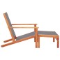 vidaXL Silla de jardín con reposapiés madera eucalipto textilene gris vidaXL Silla de jardín con reposapiés madera eucalipto textilene gris