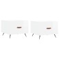 vidaXL Mesa de centro 2 uds madera ingeniería blanco brillo 50x50x40cm vidaXL Mesa de centro 2 uds madera ingeniería blanco brillo 50x50x40cm