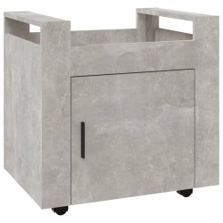 vidaXL Carrito de escritorio contrachapada gris hormigón 60x45x60 cm