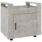 vidaXL Carrito de escritorio contrachapada gris hormigón 60x45x60 cm