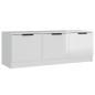 vidaXL Mueble de TV madera contrachapada blanco brillo 102x35x36,5 cm vidaXL Mueble de TV madera contrachapada blanco brillo 102x35x36,5 cm