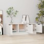 vidaXL Mueble de TV madera contrachapada blanco brillo 102x35x36,5 cm vidaXL Mueble de TV madera contrachapada blanco brillo 102x35x36,5 cm