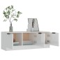 vidaXL Mueble de TV madera contrachapada blanco brillo 102x35x36,5 cm vidaXL Mueble de TV madera contrachapada blanco brillo 102x35x36,5 cm
