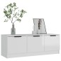 vidaXL Mueble de TV madera contrachapada blanco brillo 102x35x36,5 cm vidaXL Mueble de TV madera contrachapada blanco brillo 102x35x36,5 cm