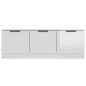 vidaXL Mueble de TV madera contrachapada blanco brillo 102x35x36,5 cm vidaXL Mueble de TV madera contrachapada blanco brillo 102x35x36,5 cm