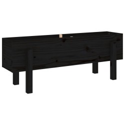 vidaXL Arriate elevado de jardín madera maciza pino negro 101x30x38 cm