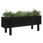 vidaXL Arriate elevado de jardín madera maciza pino negro 101x30x38 cm vidaXL Arriate elevado de jardín madera maciza pino negro 101x30x38 cm