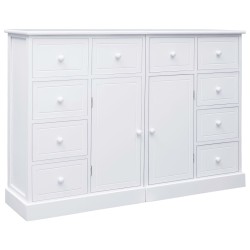 vidaXL Aparador con 10 cajones madera blanco 113x30x79 cm